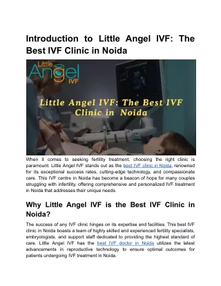 Introduction to Little Angel IVF- The Best IVF Clinic in Noida