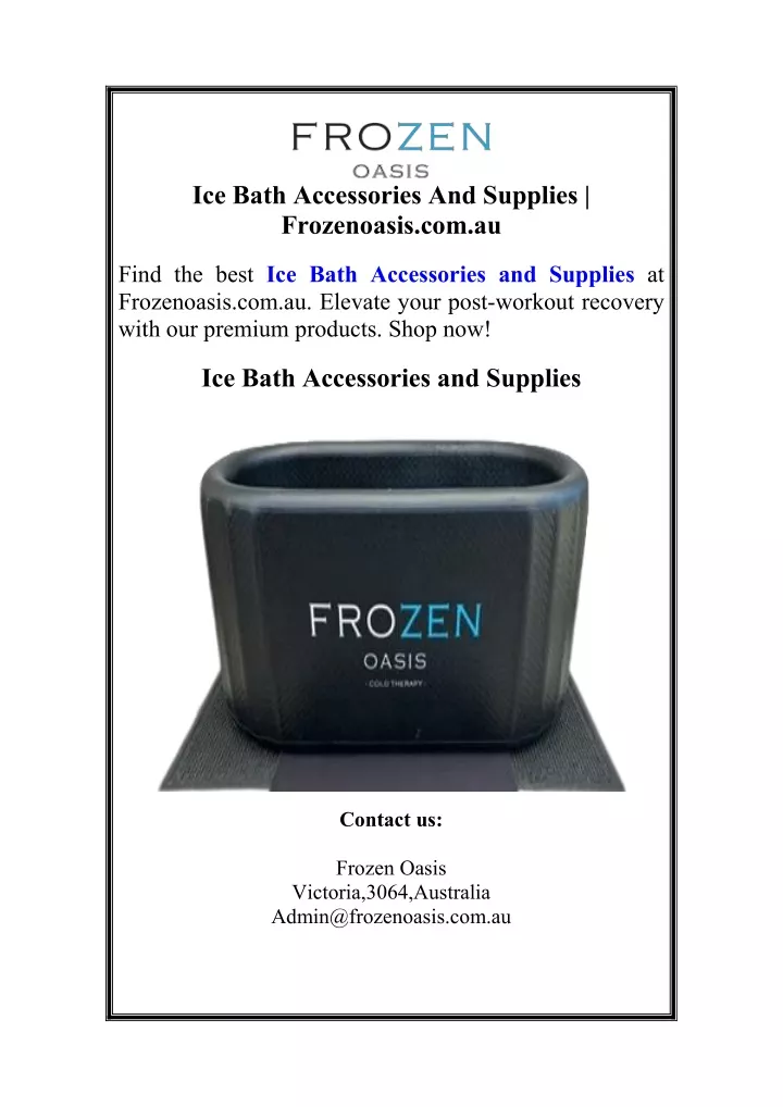 ice bath accessories and supplies frozenoasis