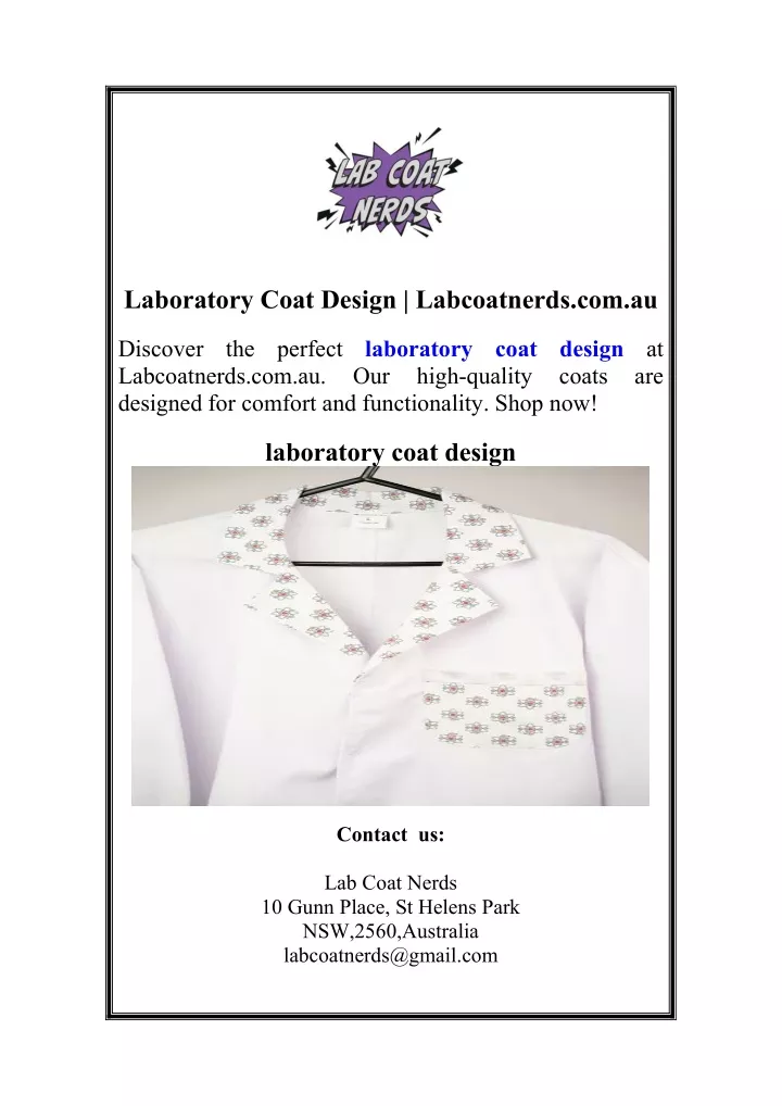 laboratory coat design labcoatnerds com au