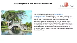 Myownwaytotravel.com Indonesia travel guide