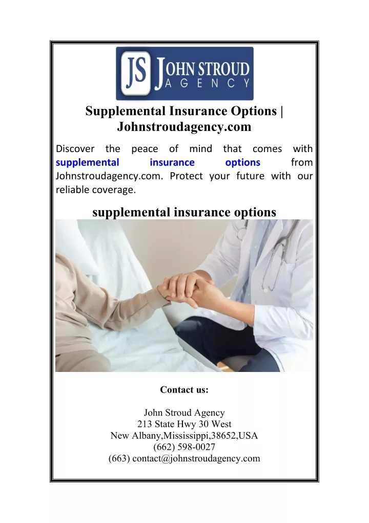 supplemental insurance options johnstroudagency