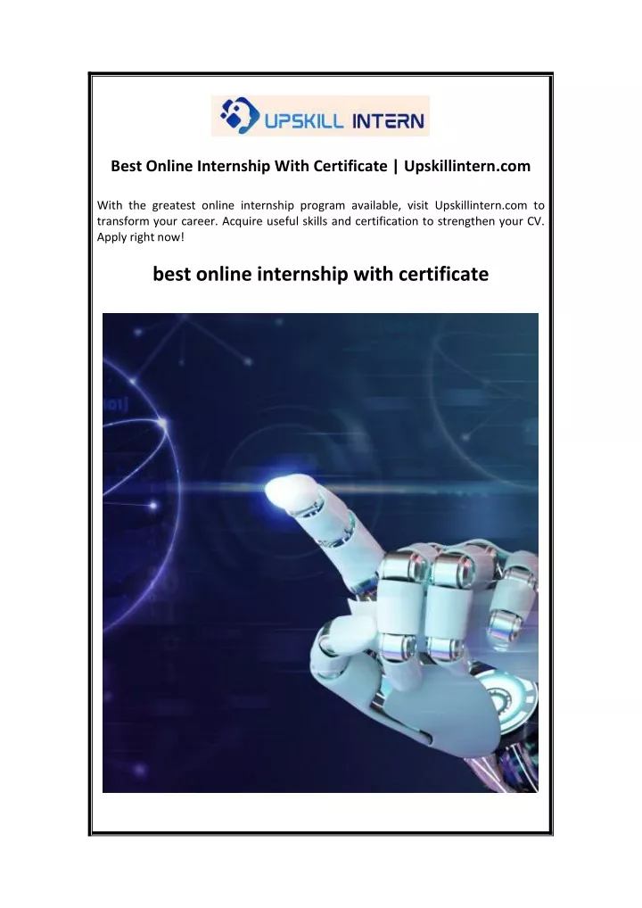 best online internship with certificate