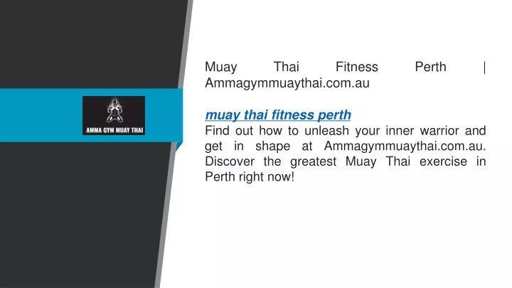 muay thai fitness perth ammagymmuaythai