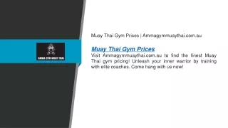 Muay Thai Gym Prices    Ammagymmuaythai.com.au