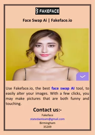 Face Swap Ai  Fakeface.io