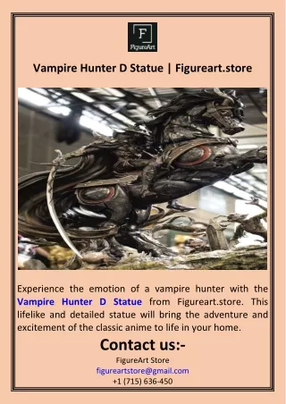 Vampire Hunter D Statue  Figureart.store