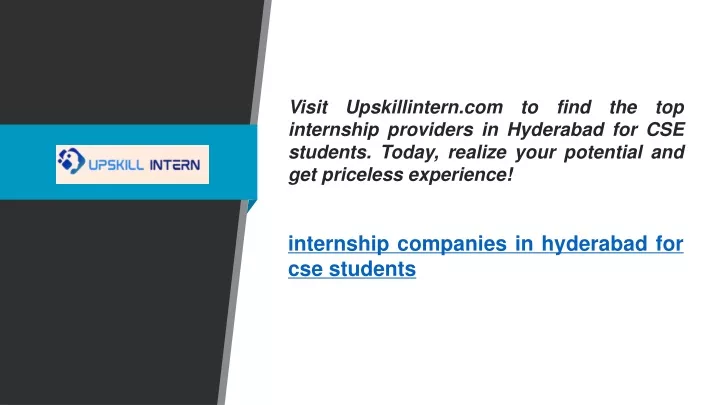 visit upskillintern com to find