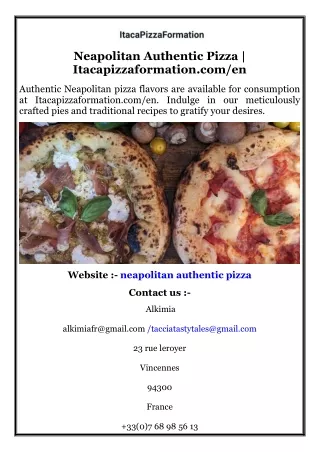 Neapolitan Authentic Pizza  Itacapizzaformation.com,en