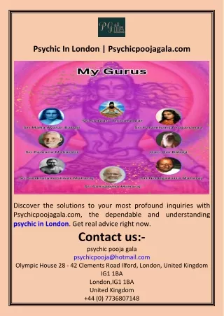 Psychic In London  Psychicpoojagala.com