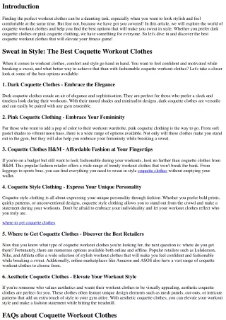 Sweat in Style: The Best Coquette Workout Clothes