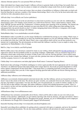adsense alternate options for your personal