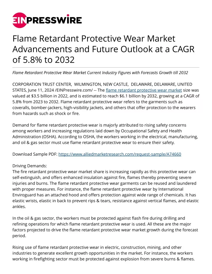 flame retardant protective wear market