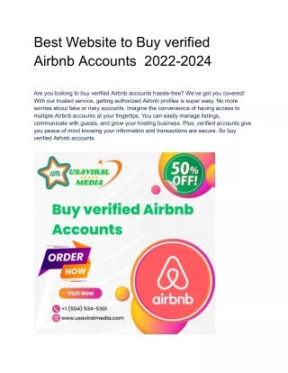 Best Website to Buy verified Airbnb Accounts  In This Year 100% | PDF