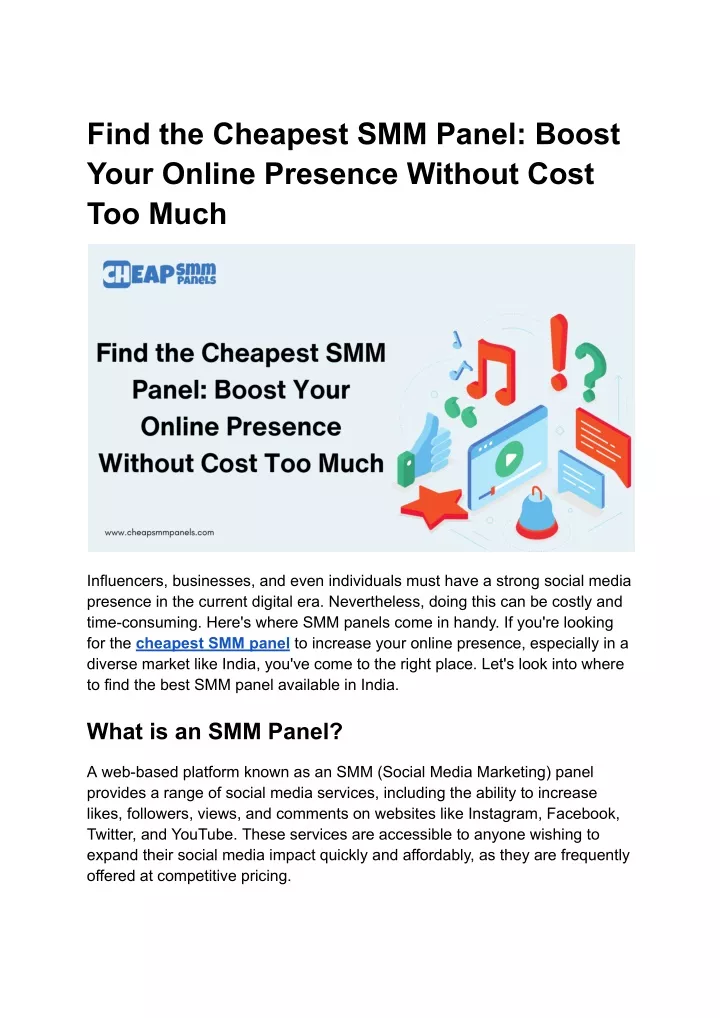 find the cheapest smm panel boost your online