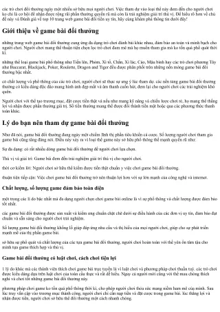 TOP 9  Game bài đổi thưởng qua ngân hàng uy tín