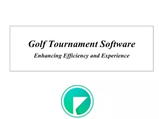 Golf Tournament Software Enhancing Efficiency and Experience