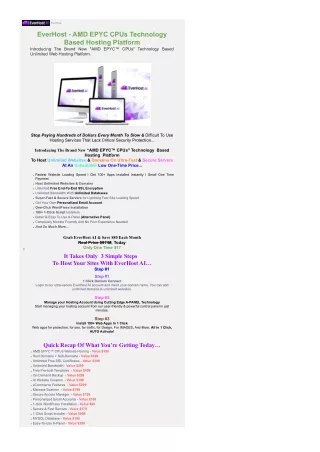 EverHost - AMD EPYC CPUs Technology Based Hosting Platform