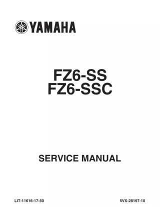 2004 YAMAHA FZ6-SS FZ6-SSC FZ6-ST FZ6-STC Service Repair Manual