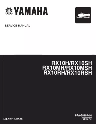 2004 YAMAHA RX10GTL  RX10ML  RXW10L SNOWMOBILE Service Repair Manual