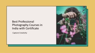 best professional photography courses in india with certificate