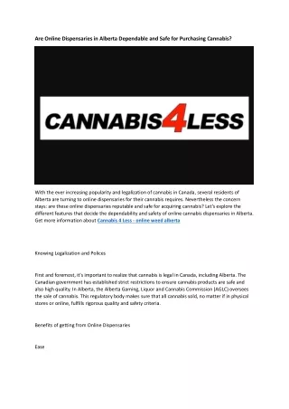 Cannabis 4 Less - alberta weed dispensaries