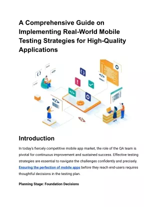 A Comprehensive Guide on Implementing Real-World Mobile Testing Strategies for High-Quality Applications