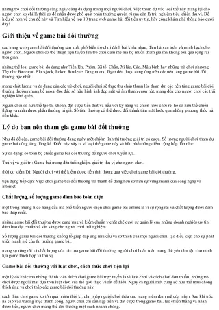TOP 9  Game bài đổi thưởng qua ngân hàng uy tín