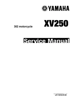 2004 Yamaha XV250S SC Virago Service Repair Manual