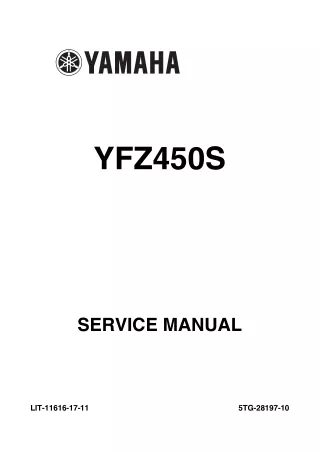 2004 Yamaha YFZ450 ATV Service Repair Manual