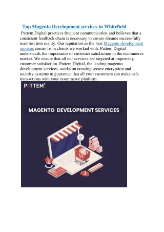 Top Magento Development services in Whitefield
