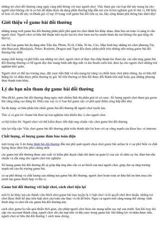 TOP 9  Game bài đổi thưởng qua ngân hàng uy tín