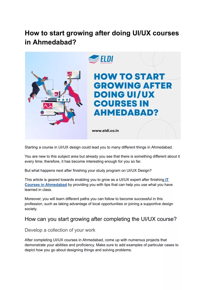 how to start growing after doing ui ux courses