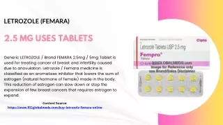 Letrozole (Femara) 2.5 mg uses tablets