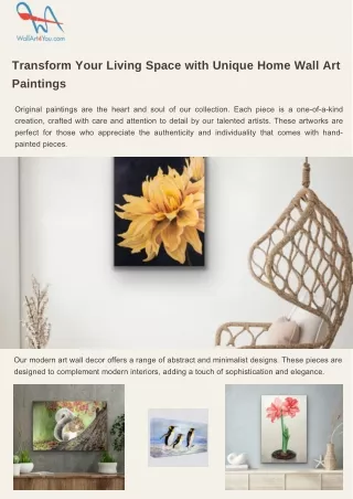 Transform Your Living Space with Unique Home Wall Art Paintings