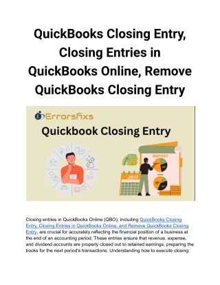 quickbooks closing entry closing entries