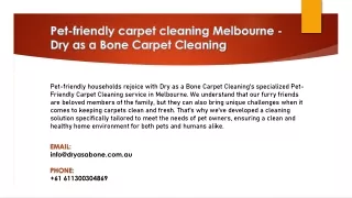Pet-friendly carpet cleaning Melbourne - Dry as a Bone Carpet Cleaning