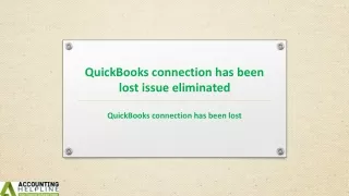 quickbooks connection has been lost issue eliminated