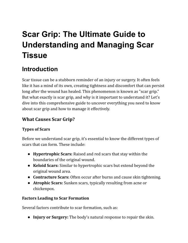 scar grip the ultimate guide to understanding