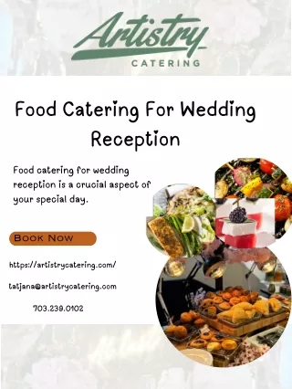 Food Catering For Wedding Reception with Artistry Catering