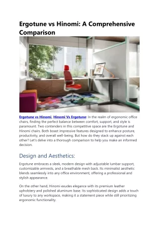 Ergotune vs Hinomi A Comprehensive Comparison
