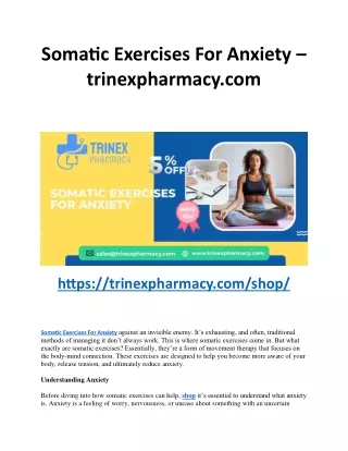 Somatic Exercises for Anxiety - trinexpharmacy.com