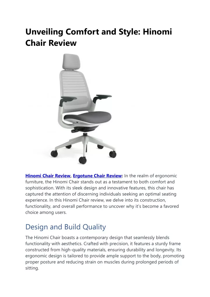 unveiling comfort and style hinomi chair review