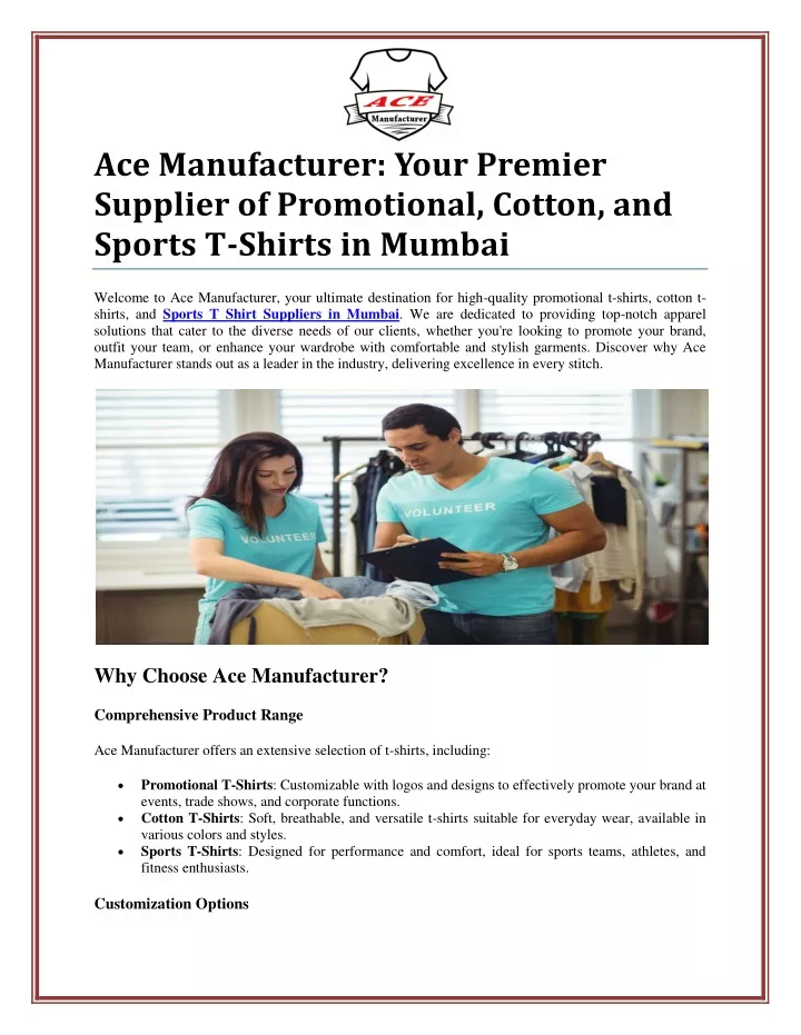 ace manufacturer your premier supplier