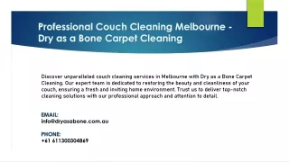 Professional Couch Cleaning Melbourne - Dry as a bone carpet cleaning