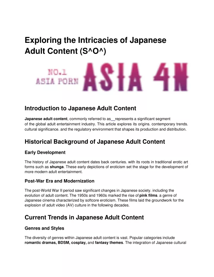 exploring the intricacies of japanese adult