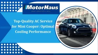 Top-Quality AC Service for Mini Cooper Optimal Cooling Performance
