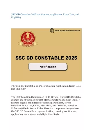 ssc gd constable 2025 notification application