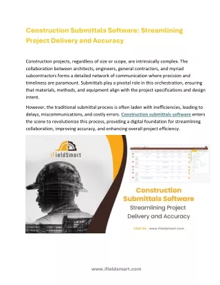 Construction Submittals Software Streamlining Project Delivery and Accuracy