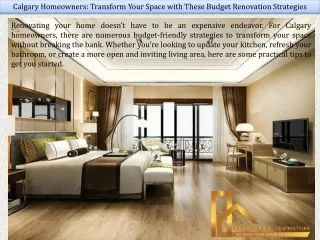 Calgary Homeowners: Transform Your Space with These Budget Renovation Strategies