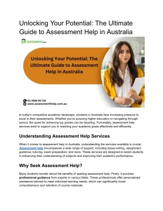 The Ultimate Guide to Assessment Help in Australia